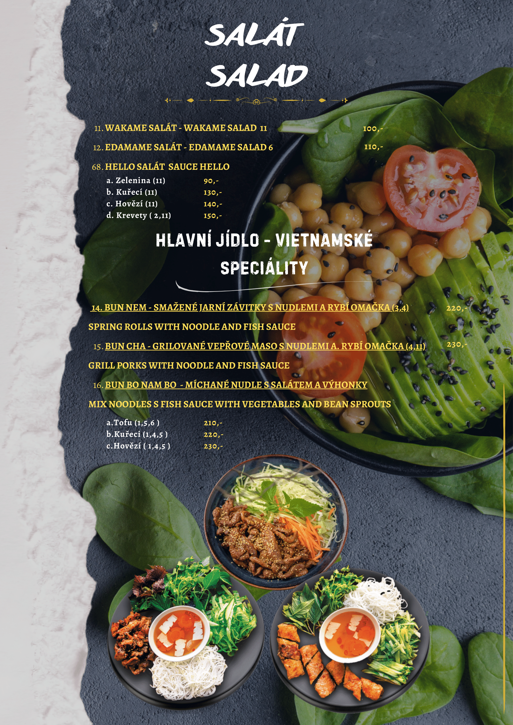 Salát Menu | Hello Vietnamese-Thai-Sushi