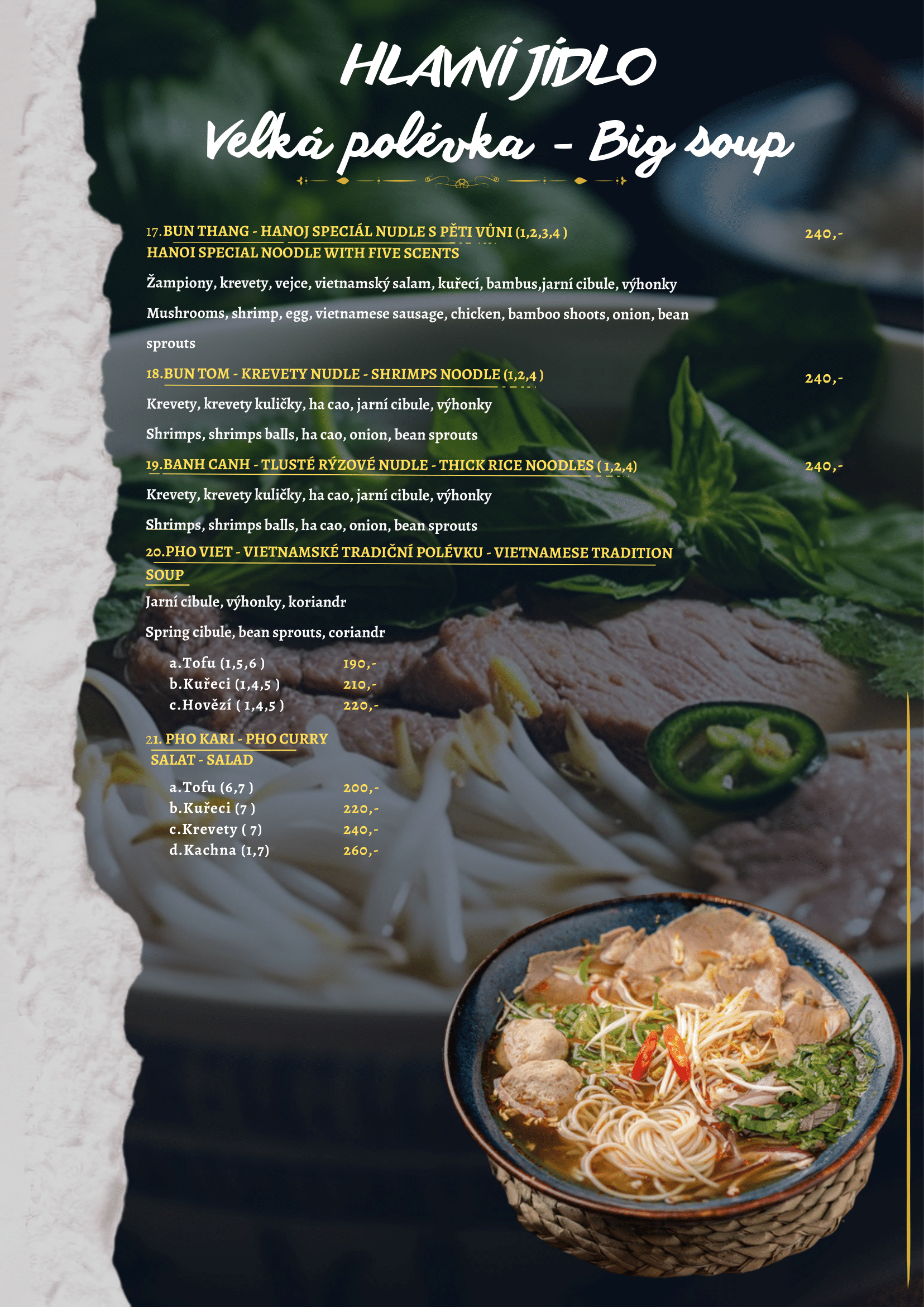 Hlavní jídla Menu | Hello Vietnamese-Thai-Sushi 1. stránka
